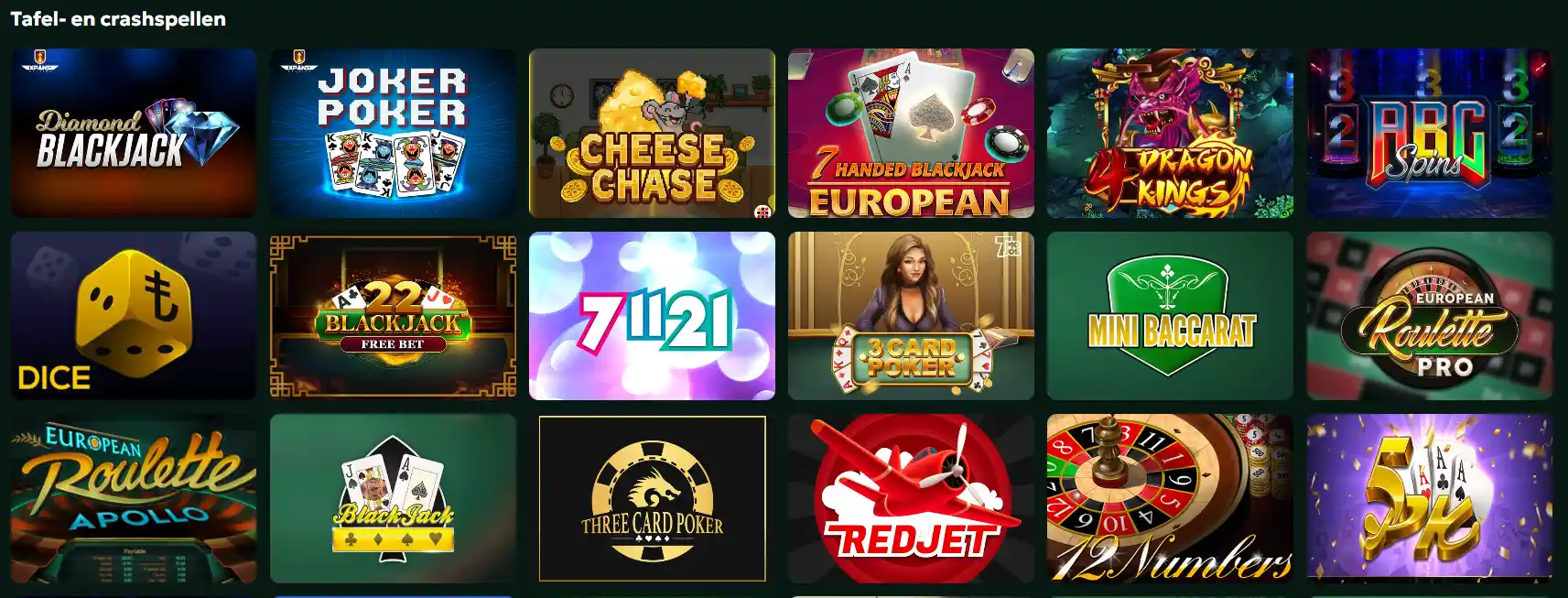 Tafelspellen en crash games bij SagaSpins Casino