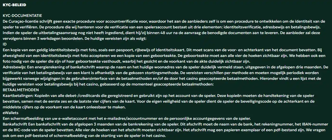 KYC-verificatie en beveiligingsbeleid van SagaSpins Casino